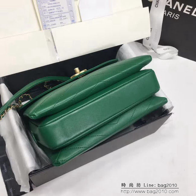 香奈兒CHANEL 57432 2018最新款式 原版皮羊皮單肩斜挎鏈條包 DSC1946